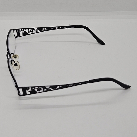 Kenzo black rectangular floral half-rim eyeglasses FOR FRAMES ONLY 52 17 135 - Picture 2 of 7
